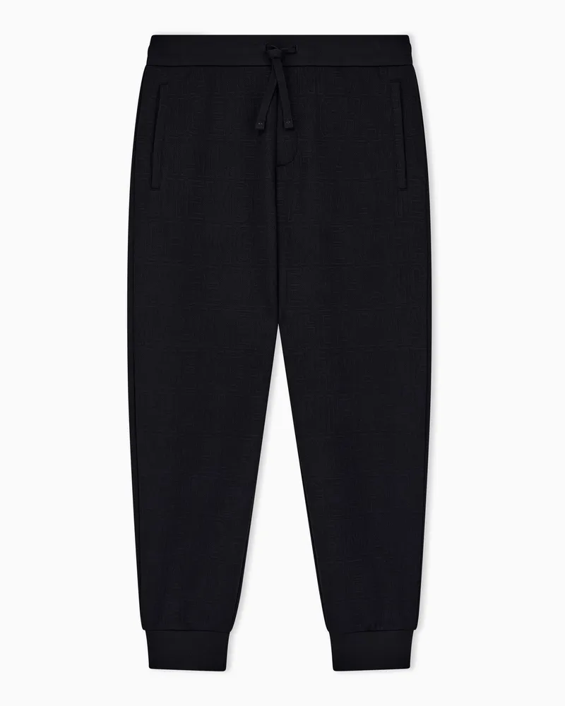 Armani Exchange Pantaloni a vestibilità regular in jersey jacquard stretch Nero