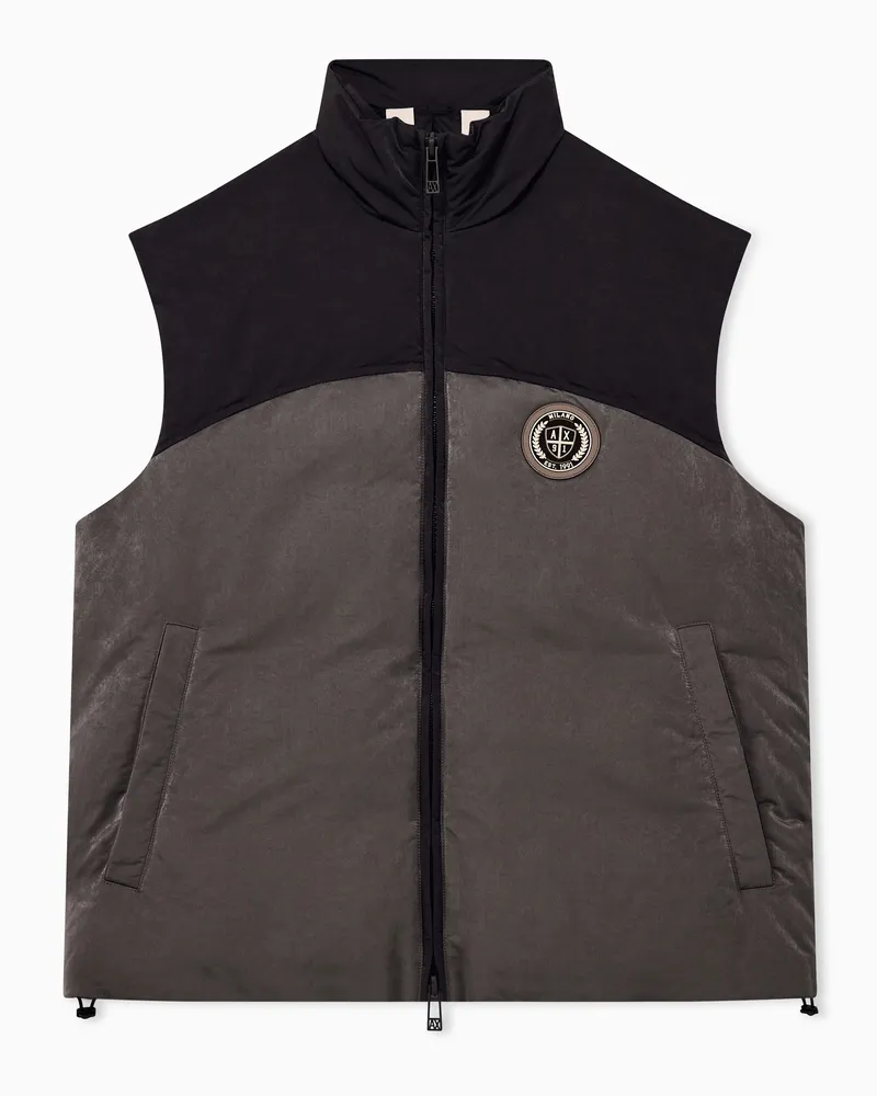 Armani Exchange Gilet Crossover con zip e collo alto Marrone
