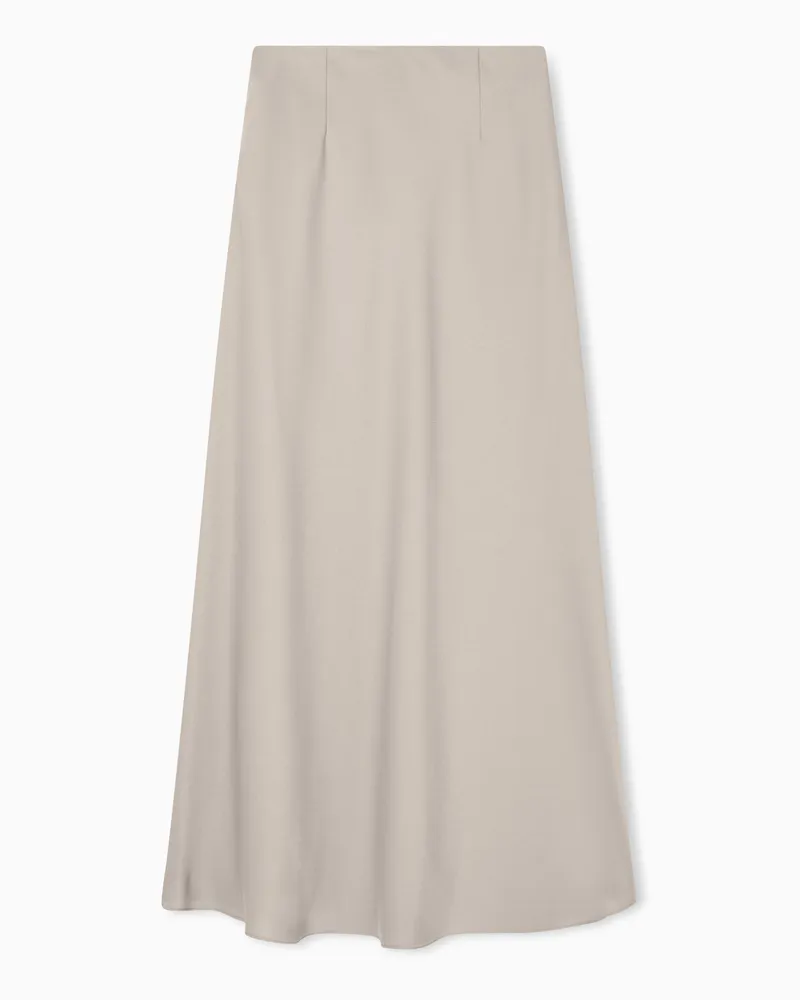 Armani Exchange Gonna Lunga Fluida in Crepe Satin Riciclato Beige