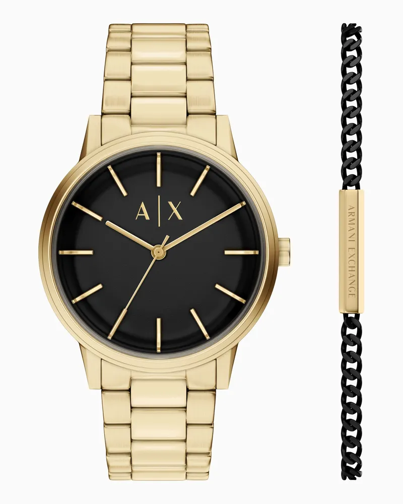Armani Exchange Set di orologio al quarzo e bracciale Multicolore