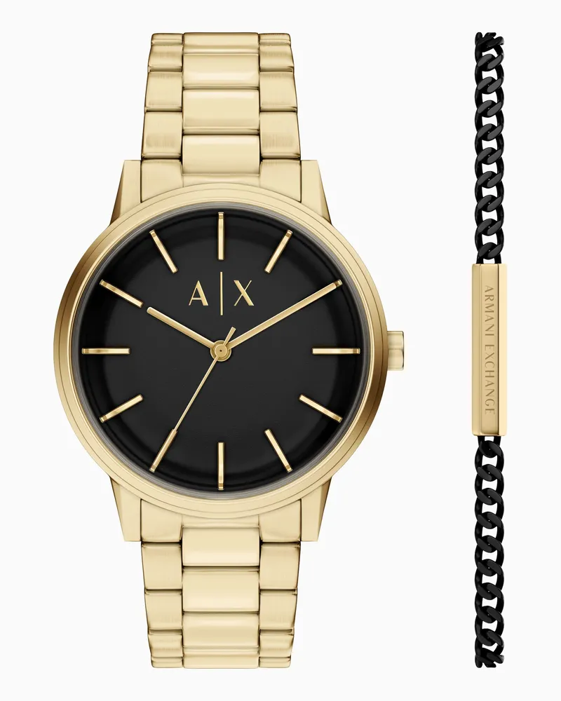 Armani Exchange Set di orologio al quarzo e bracciale Multicolore