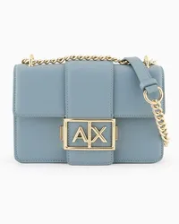 Armani Exchange OFFICIAL STORE Borsa A Spalla Piccola Con Logo E Tracolla In Catena Asv Azzurro