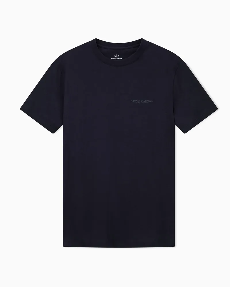 Armani Exchange T-shirt con logo in jersey di cotone Blu
