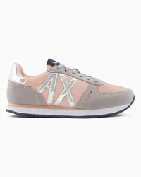 Armani Exchange OFFICIAL STORE Sneakers In Microfibra Con Logo Rosa