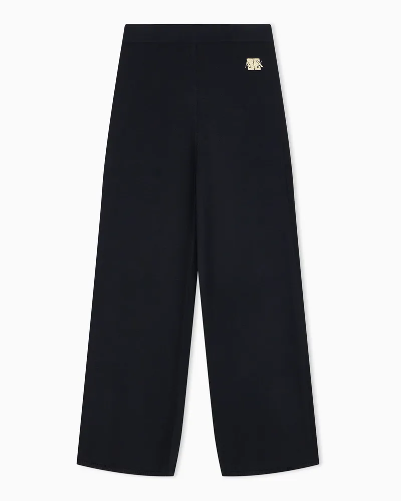 Armani Exchange Pantaloni regular fit in maglia di viscosa Nero