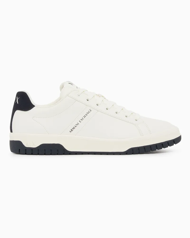 Armani Exchange Sneaker in pelle con logo e suola in gomma Bianco