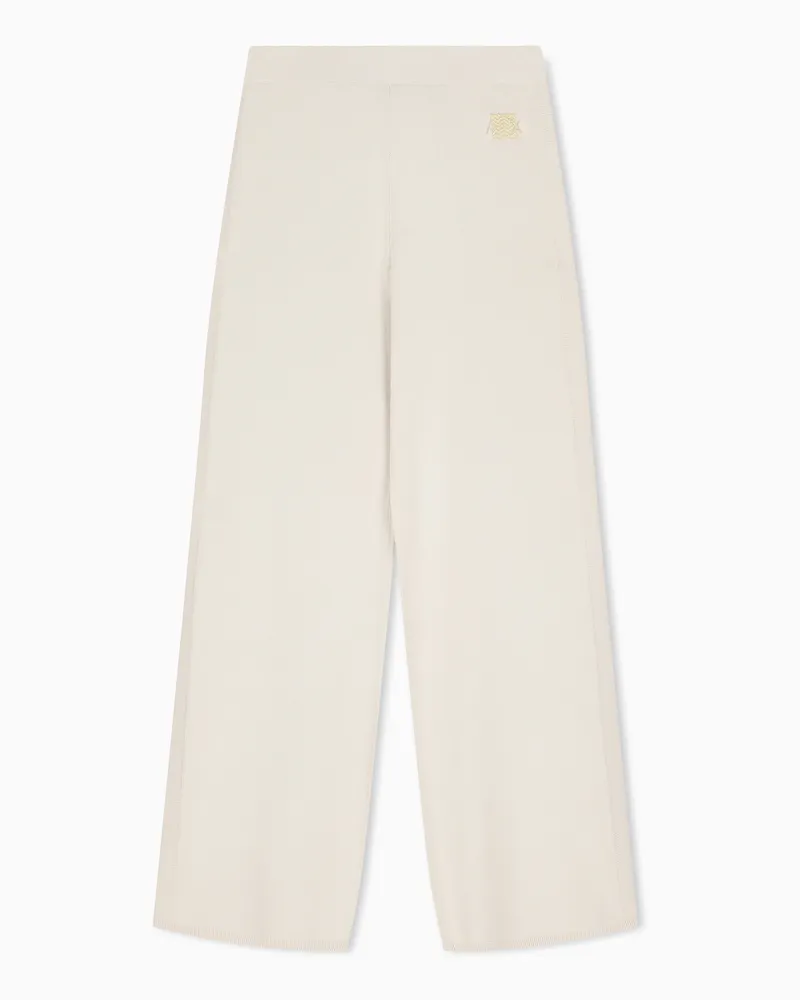 Armani Exchange Pantaloni regular fit in maglia di viscosa Beige