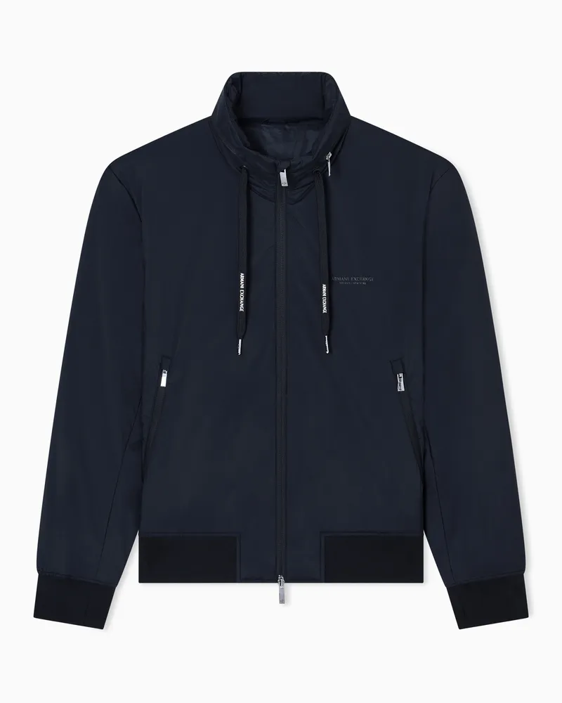 Armani Exchange Bomber leggero con collo alto e zip intera Essential Nero