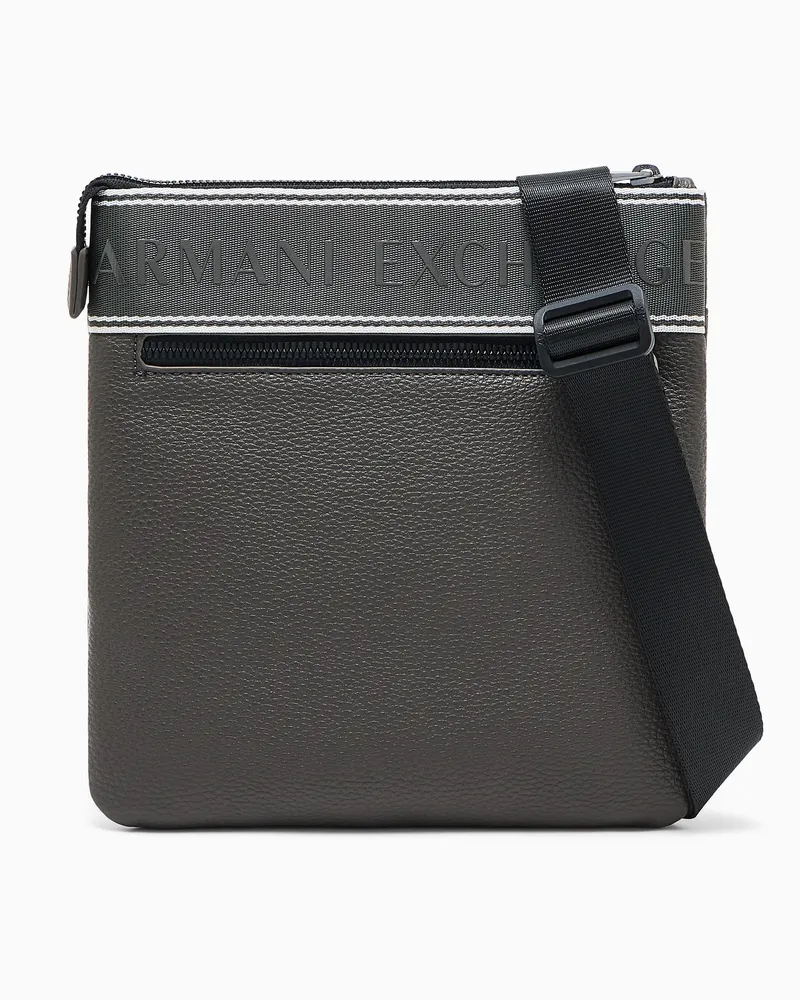 Armani Exchange Borsa a tracolla piatta con tracolla regolabile e logo Marrone