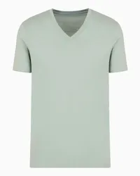 Armani Exchange OFFICIAL STORE T-shirt Regular Fit In Jersey Di Cotone Pima Acqua