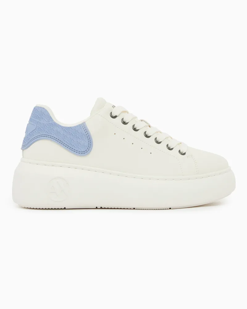 Armani Exchange Sneakers Ecopelle Effetto Vintage Bianco