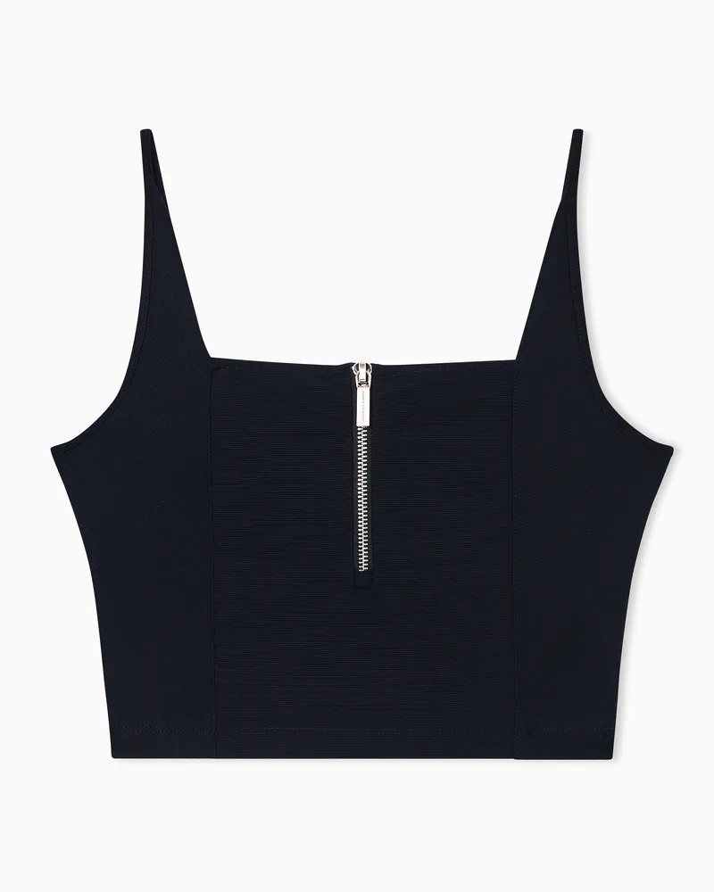 Armani Exchange Top in ottoman con zip Nero