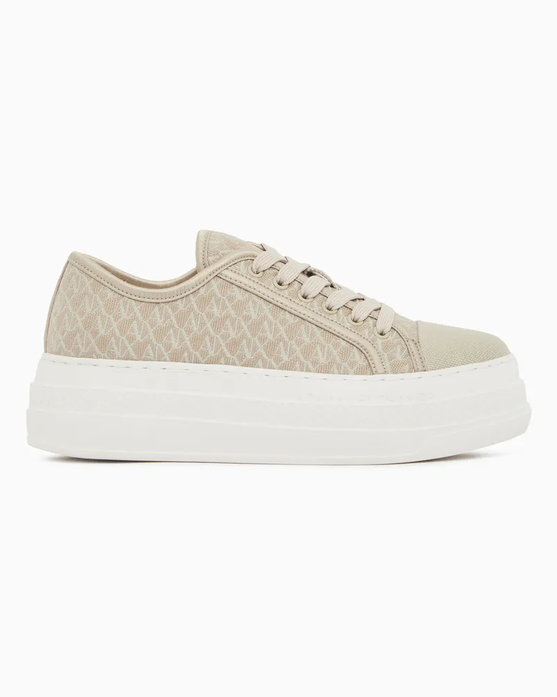 Armani Exchange Sneakers Jacquard Canvas Beige