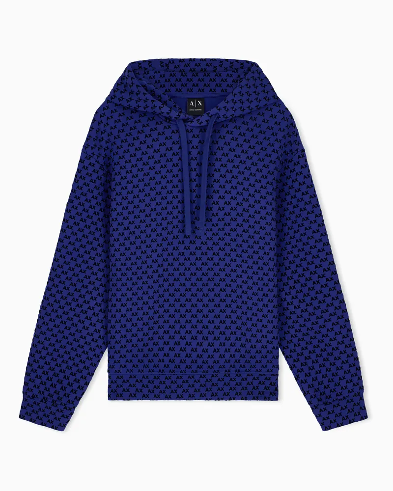 Armani Exchange Felpa regular fit in cotone elasticizzato Blu