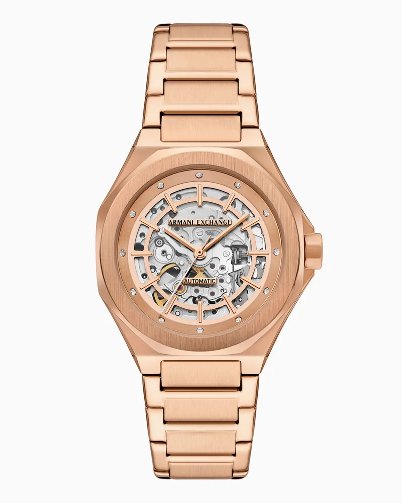 Armani Exchange Orologio automatico in acciaio inossidabile color oro rosa Multicolore