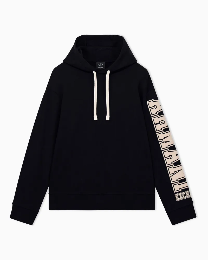Armani Exchange Sweatshirt regular fit in cotone french terry Nero