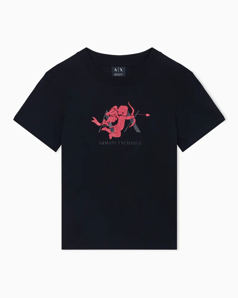 Armani Exchange Regular fit T-shirt in cotone Nero