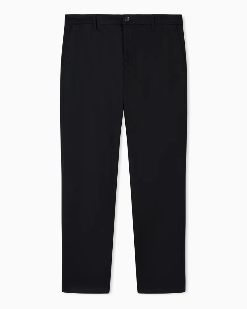 Armani Exchange Pantaloni chino in cotone satinato stretch Nero