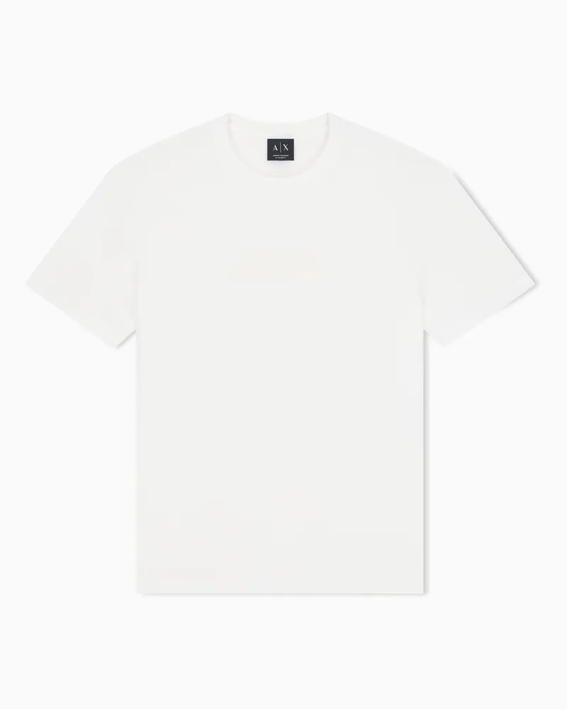 Armani Exchange T-shirt con vestibilità regular in jersey di cotone Bianco