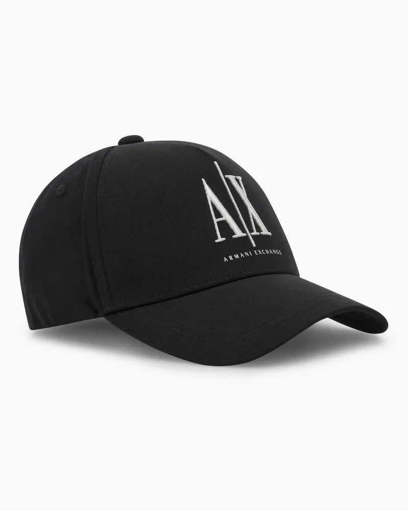 Armani Exchange Cappellino con visiera con ricamo frontale icon Nero