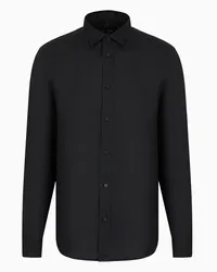 Armani Exchange OFFICIAL STORE Camicia Regular Fit In Puro Lino Nero