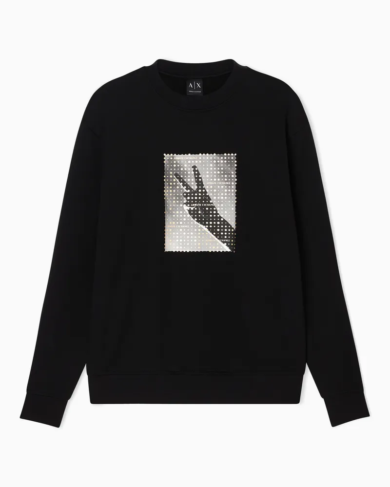 Armani Exchange felpa in cotone Nero