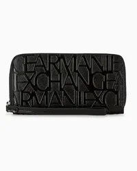 Armani Exchange OFFICIAL STORE Portafoglio Zip Around Con Laccio Nero