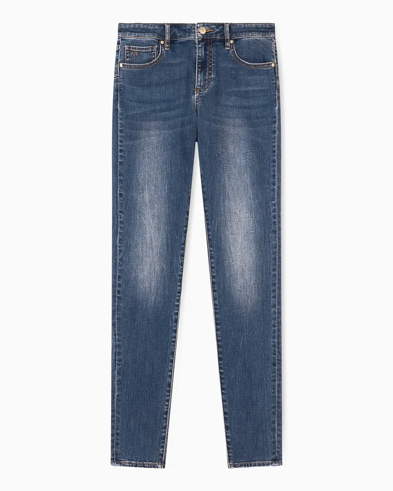 Armani Exchange Super Skinny Jeans in Denim Comfort Blu Medio Blu