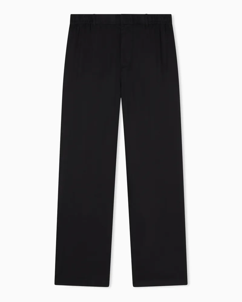 Armani Exchange Pantaloni Oxford in Lyocell Nero