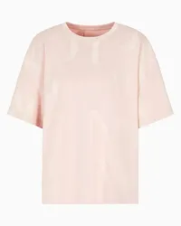 Armani Exchange OFFICIAL STORE T-shirt Boxy Fit Con Logo Allover In Cotone Asv Rosa