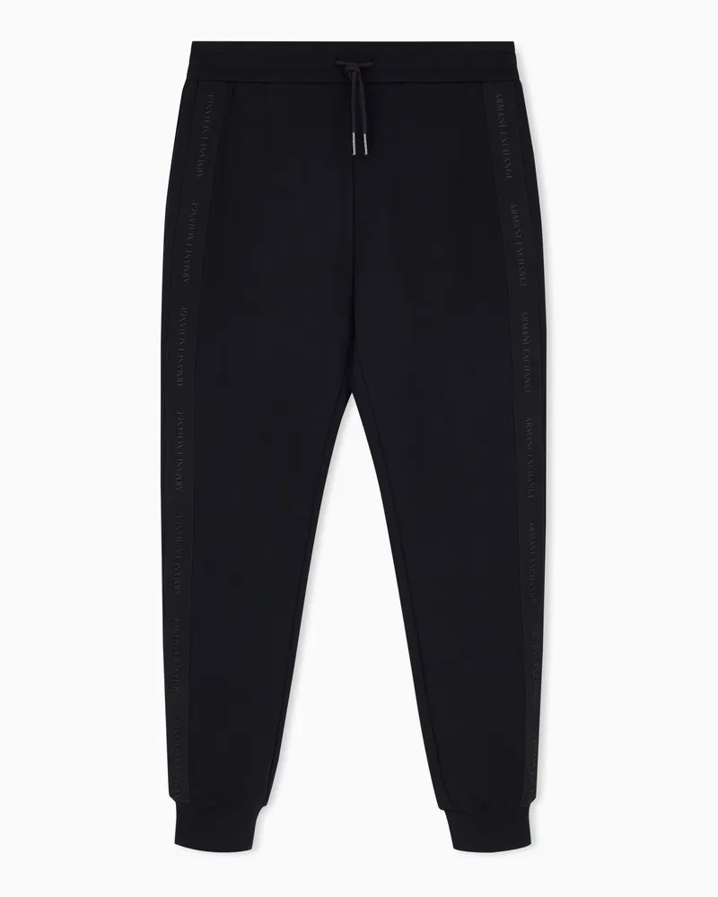 Armani Exchange Pantaloni regular fit in jersey di cotone stretch Nero