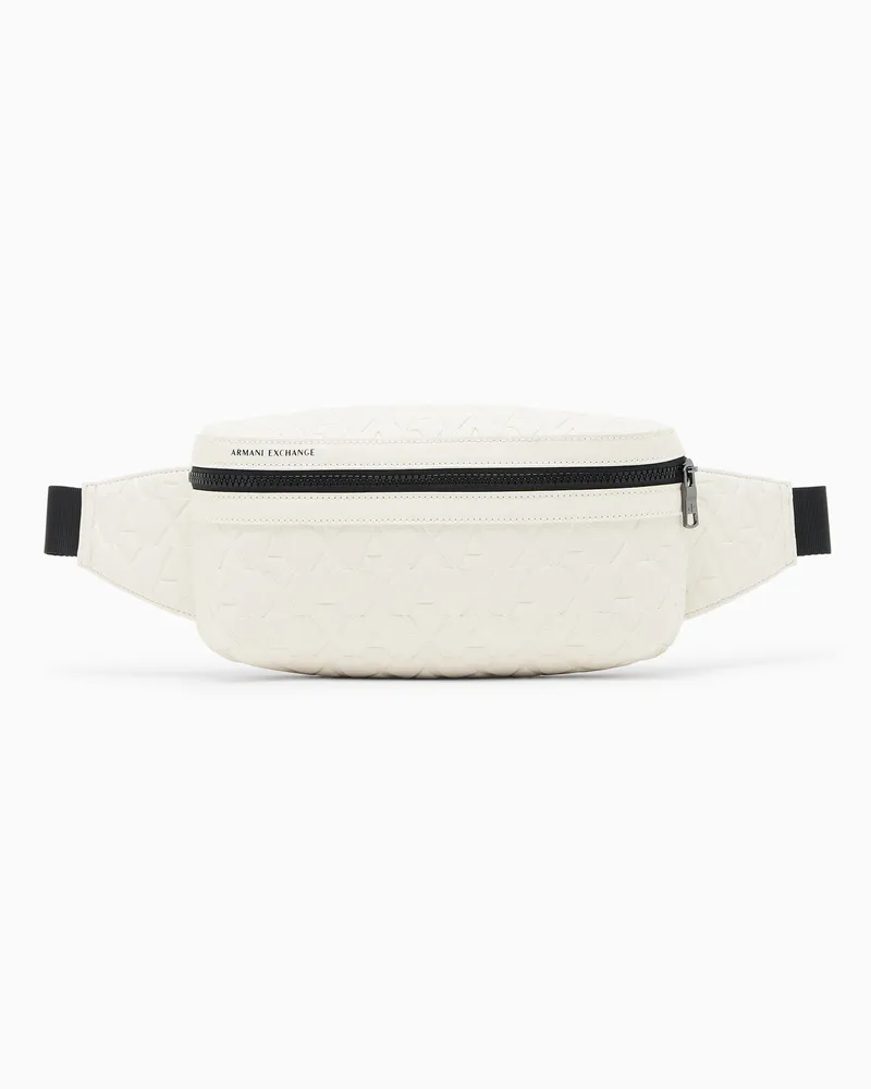 Armani Exchange Marsupio texture con logo Bianco