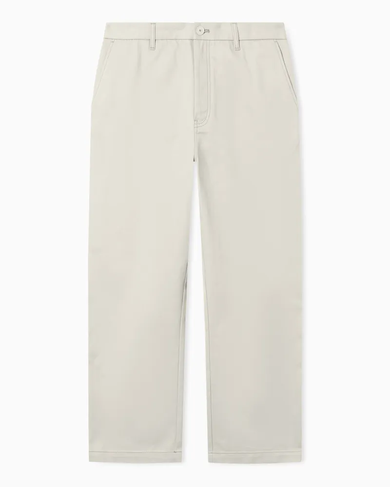 Armani Exchange Pantaloni Chino Slim Fit in Twill di Cotone Beige