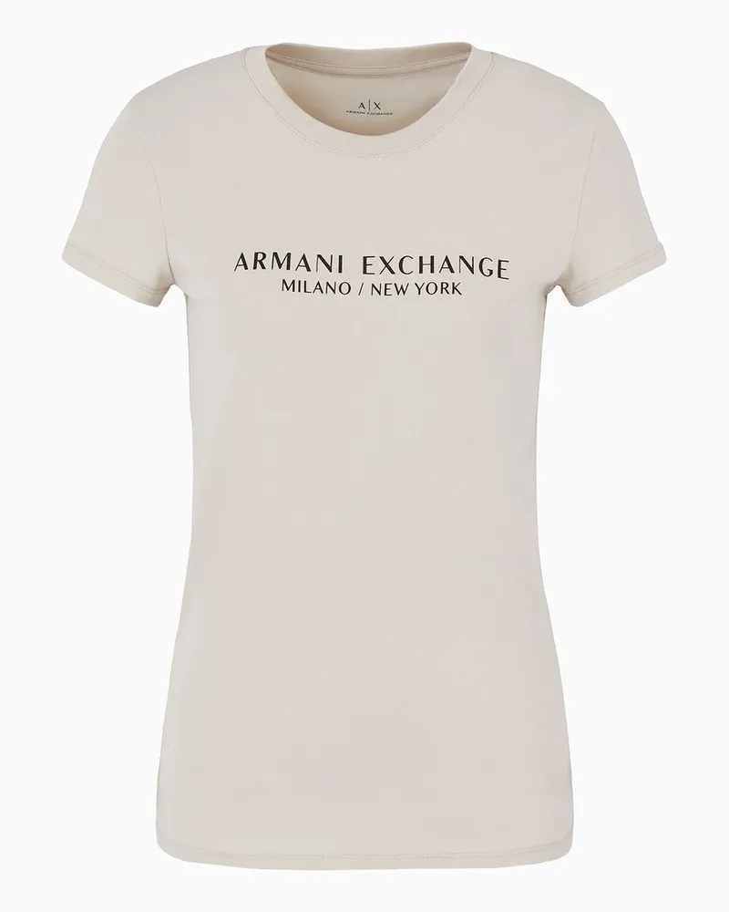 Armani Exchange OFFICIAL STORE T-shirt Slim Fit Con Logo Beige