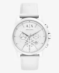 Armani Exchange OFFICIAL STORE Orologio Cronografo In Silicone Bianco Bianco