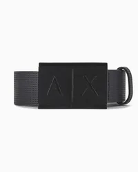 Armani Exchange OFFICIAL STORE Cintura In Pelle Con Fibbia Rettangolare Nero