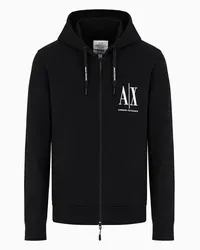 Armani Exchange OFFICIAL STORE Felpa Con Cappuccio E Zip Icon Project Nero