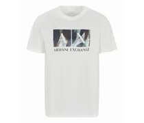 Armani Exchange OFFICIAL STORE T-shirt Regular Fit Con Stampa Logo Astratta In Cotone Asv Bianco