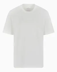 Armani Exchange OFFICIAL STORE T-shirt In Cotone Pesante Con Logo In Rilievo Asv Bianco