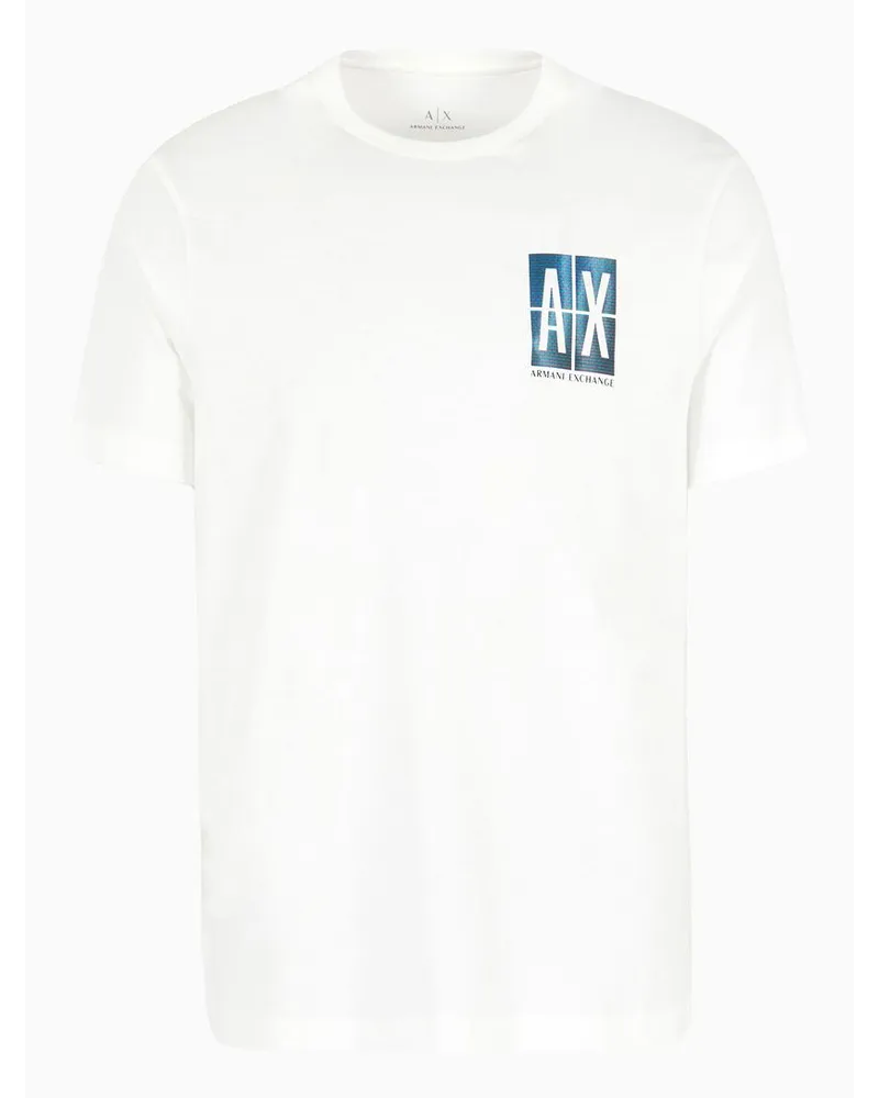 Armani Exchange OFFICIAL STORE T-shirt Regular Fit In Cotone Con Stampa Logo Sul Petto Bianco