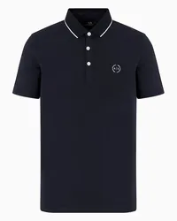 Armani Exchange OFFICIAL STORE Polo Slim Fit In Jersey Stretch Con Dettagli A Contrasto Blu