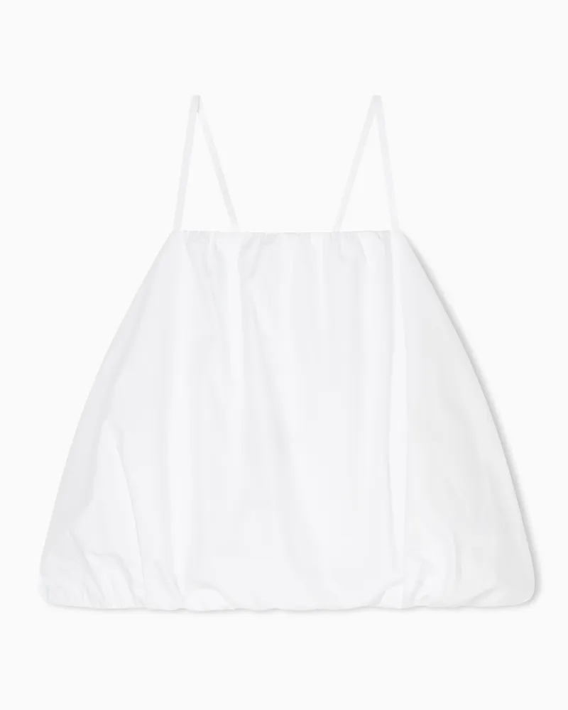 Armani Exchange Top  in twill di cotone Bianco