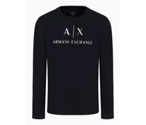 Armani Exchange OFFICIAL STORE T-shirt A Maniche Lunghe Con Logo Blu