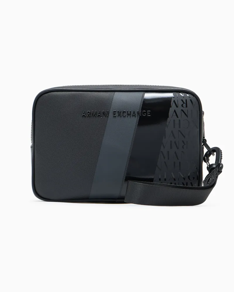 Armani Exchange Borsa a tracolla con banda a contrasto Nero