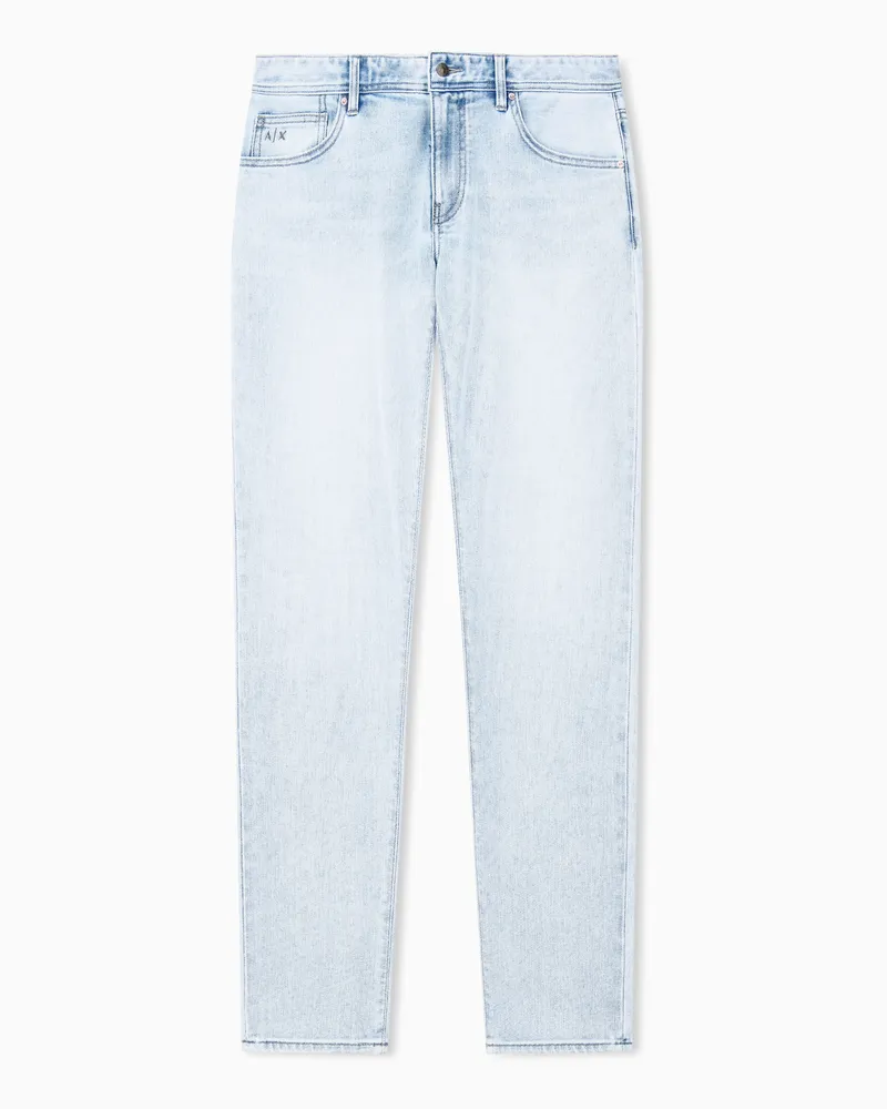 Armani Exchange Jeans 5 tasche slim fit in denim misto cotone elasticizzato Blu