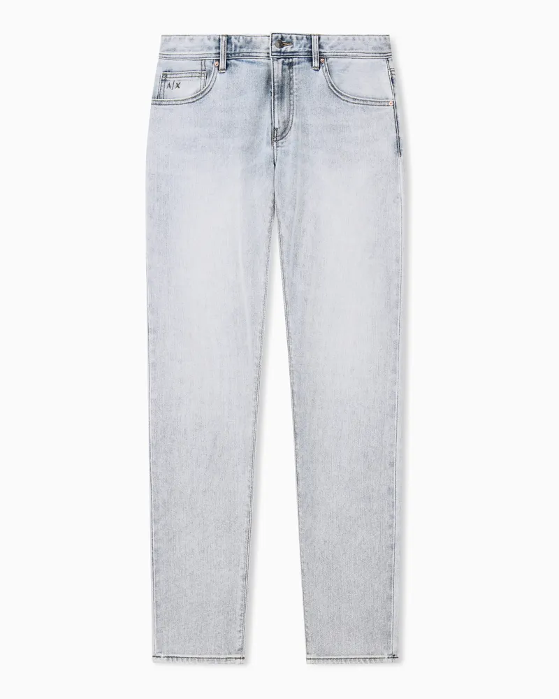 Armani Exchange Jeans 5 tasche slim fit in denim misto cotone elasticizzato Blu