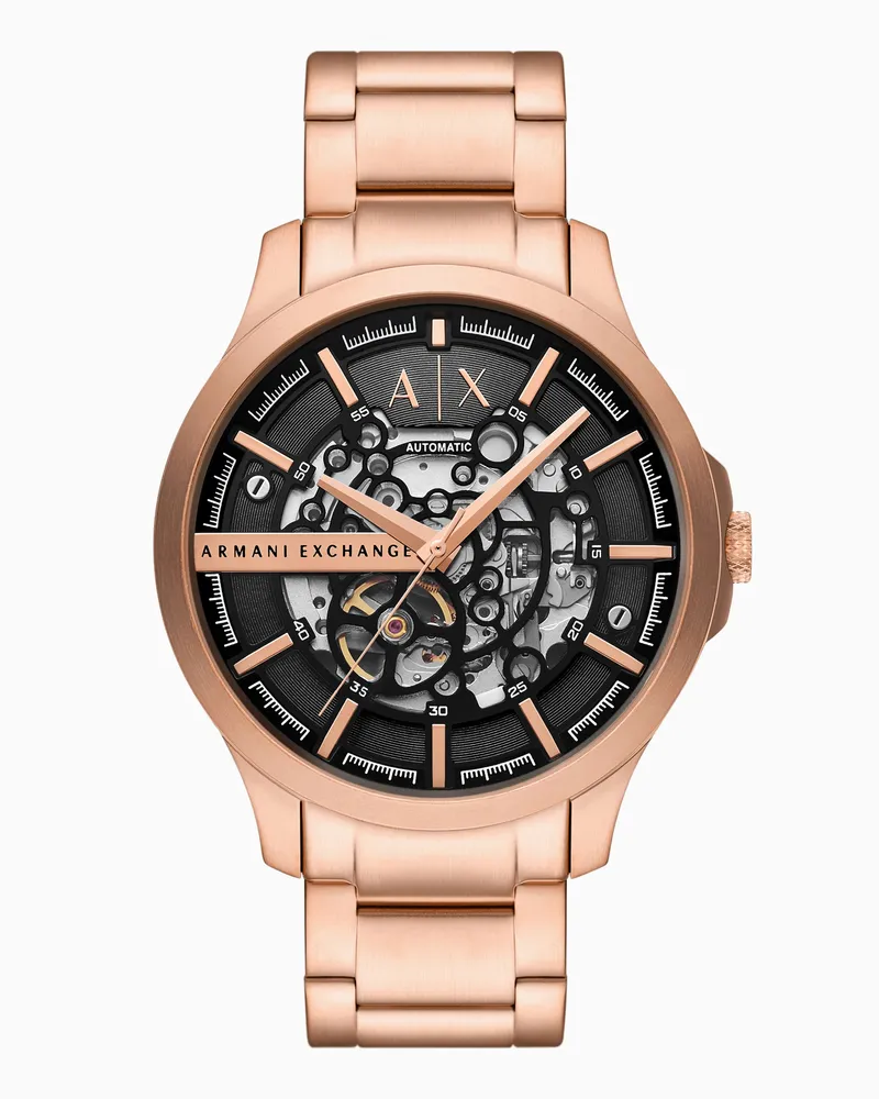 Armani Exchange Orologio a tre lancette in acciaio inossidabile nero con data Multicolore