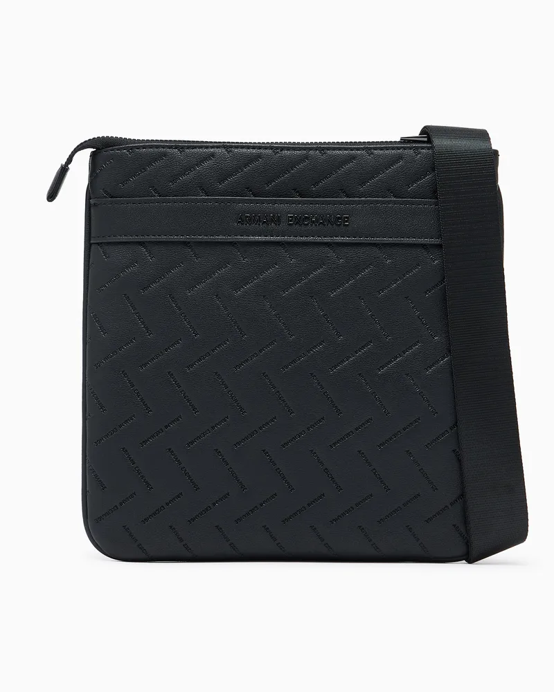 Armani Exchange Borsa crossbody in tessuto tecnico Nero