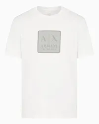 Armani Exchange OFFICIAL STORE T-shirt Regular Fit In Cotone Con Maxi Patch Logata Asv Bianco