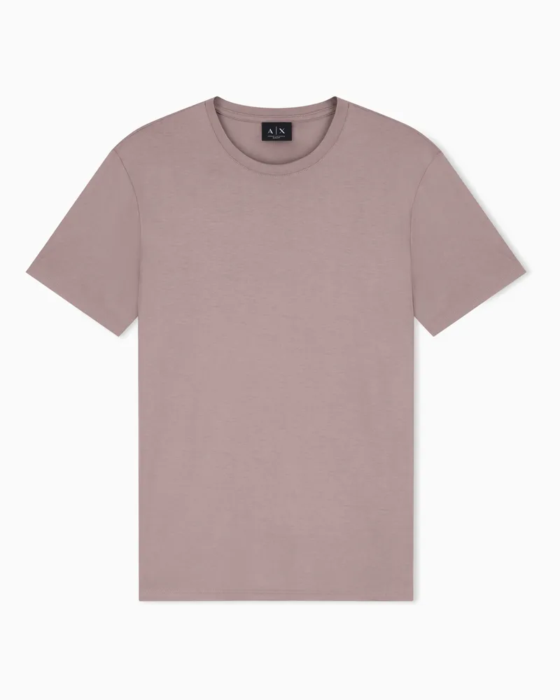 Armani Exchange T-shirt Essential vestibilità slim jersey cotone pima Marrone
